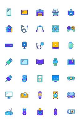 数码电子产品图标模板免费下载 SVG格式与1024像素应用指南